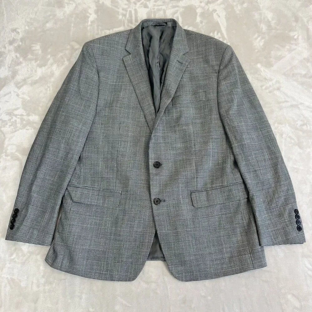 Ralph Lauren Sport Coat Mens 43R Gray Glen Plaid Blazer Jacket Old Money Preppy